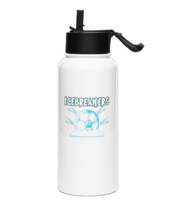 Icebreakers stainless steel water bottle with a straw lid