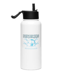 Alternative view of Icebreakers stainless steel water bottle with a straw lid