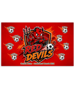 Red Devil 1 AYSO Soccer Banner Custom Design Sports Banner