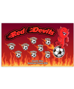 Red Devil 2 AYSO Soccer Banner Custom Design Sports Banner