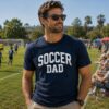 Soccer Dad Arched - Mens 100 percent cotton tee shirt white text