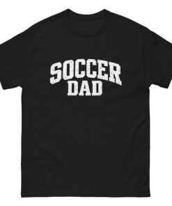 occer Dad Arched - Mens 100 percent cotton tee shirt white text