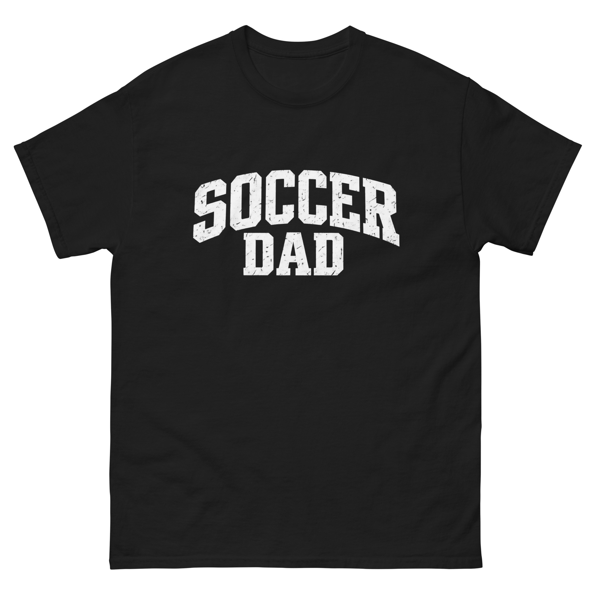 occer Dad Arched - Mens 100 percent cotton tee shirt white text