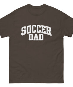 occer Dad Arched - Mens 100 percent cotton tee shirt white text