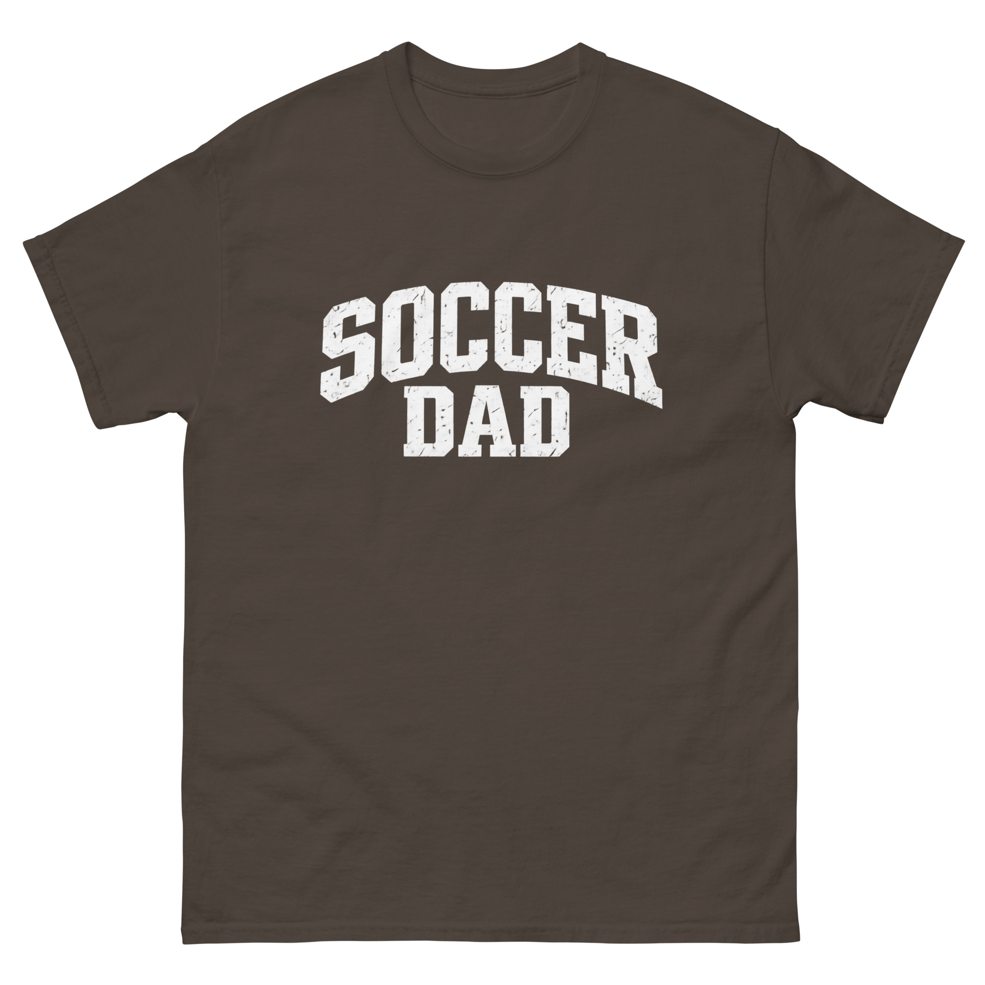occer Dad Arched - Mens 100 percent cotton tee shirt white text