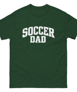 occer Dad Arched - Mens 100 percent cotton tee shirt white text
