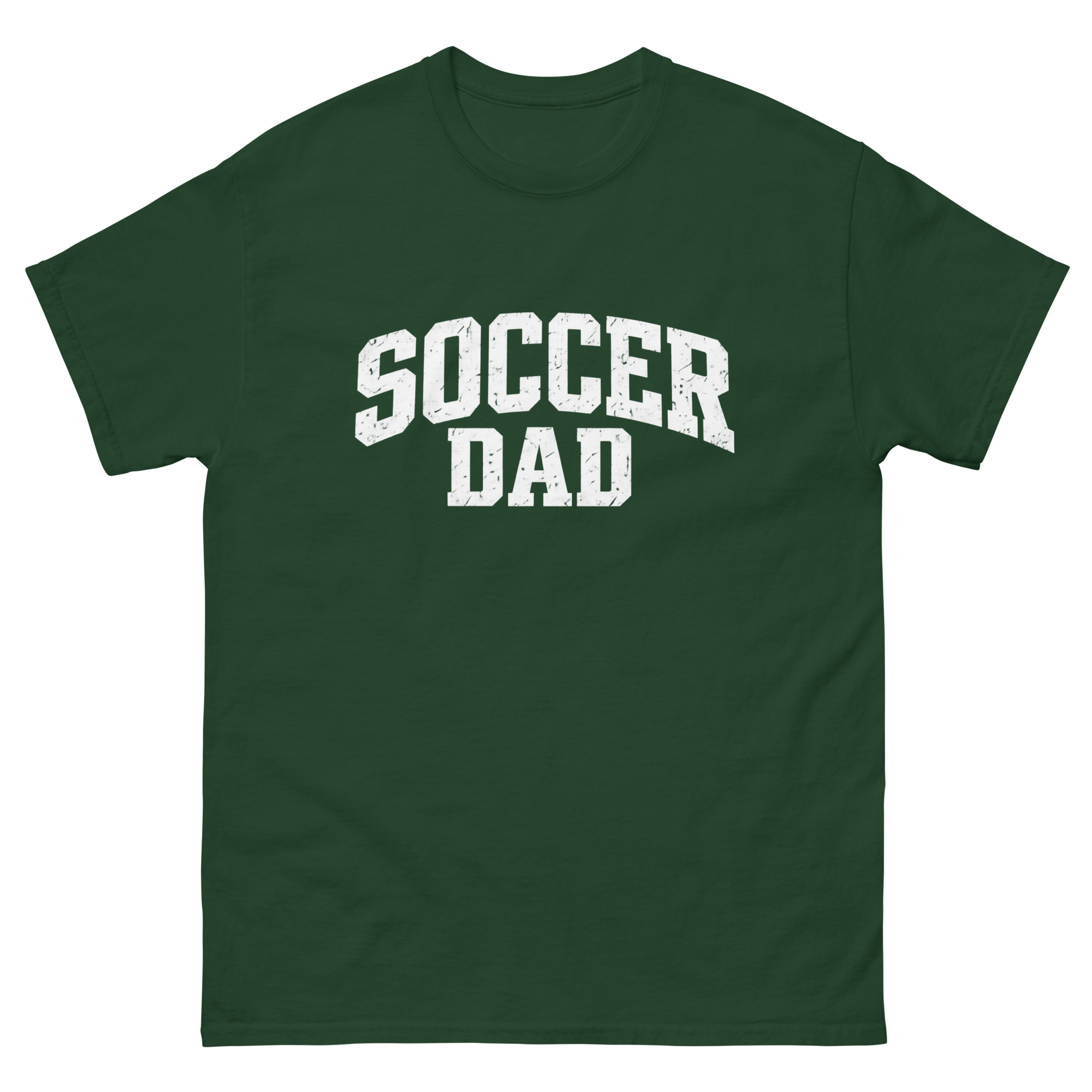occer Dad Arched - Mens 100 percent cotton tee shirt white text