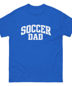 occer Dad Arched - Mens 100 percent cotton tee shirt white text