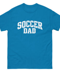 occer Dad Arched - Mens 100 percent cotton tee shirt white text