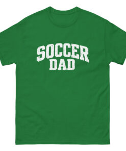 occer Dad Arched - Mens 100 percent cotton tee shirt white text