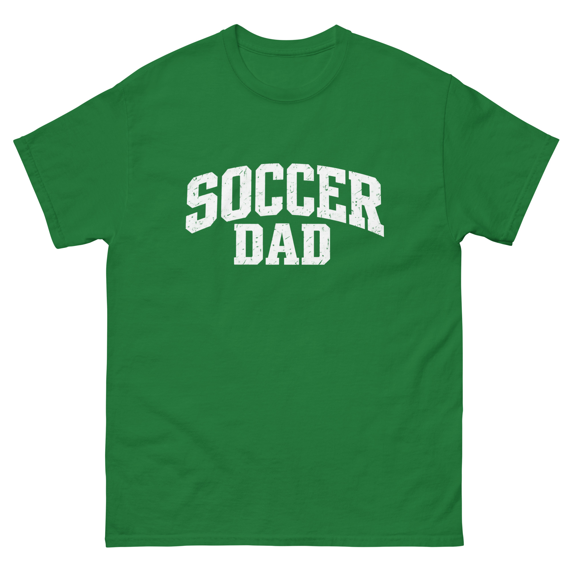 occer Dad Arched - Mens 100 percent cotton tee shirt white text