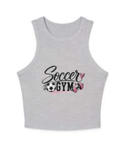 Soccer Gym micro rib racer tank for women gray