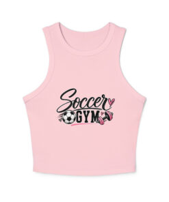 Soccer Gym micro rib racer tank for women pink