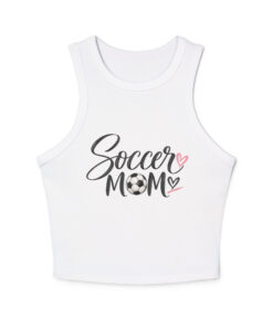 soccer mom 1 micro rib racer tank for women white